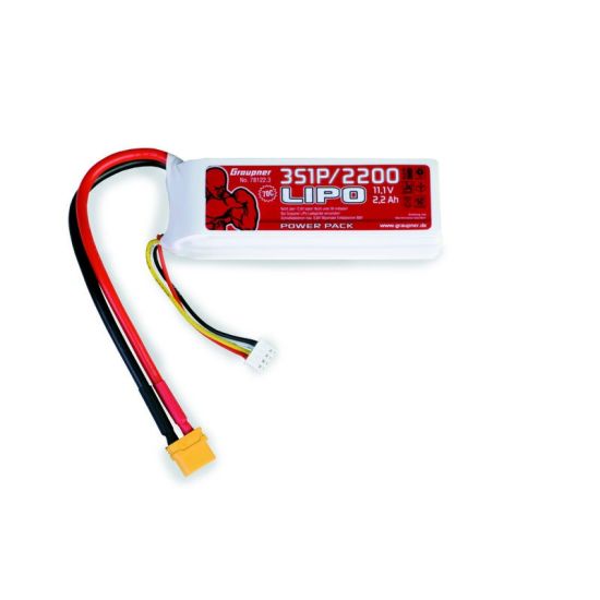 Batterie Power Pack LiPo 3/2200 11,1 V 70C XT60 Graupner