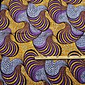 Coupon de tissu - Wax 100% coton - Graphiques - Violet / Mauve / Orange