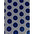 Coupon de tissu - Wax 100% coton - Ronds - Bleu / Blanc
