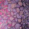 Coupon de tissu - Wax 100% coton - Graphiques - Rose / Bleu / Mauve