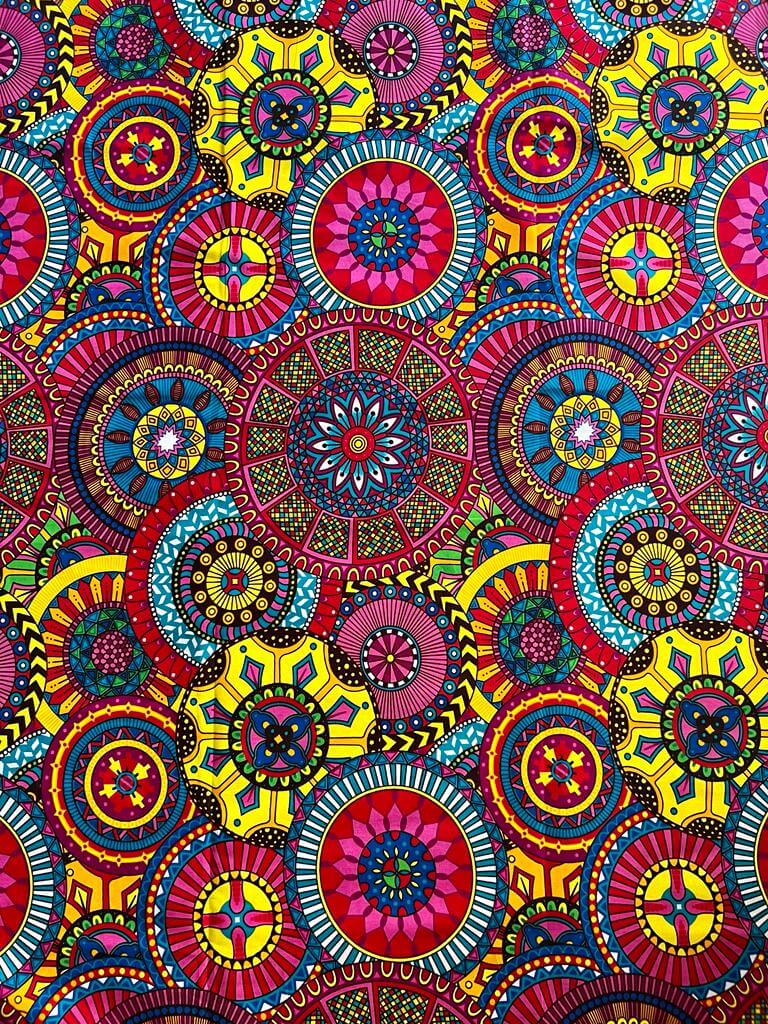Tissu - Wax 100% coton - Graphiques - Multi-couleurs