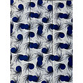 Coupon de tissu - Wax 100% coton - Cheveux d'ange - Bleu / Blanc