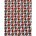 Coupon de tissu - Wax 100% coton - Graphiques - Marron / Rouge / Noir