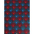 Tissu - Wax 100% coton - Aby - Rouge / Bleu / Noir