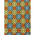 Tissu - Wax 100% coton - Graphiques - Bleu / Jaune / Orange