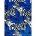 Coupon de tissu - Wax 100% coton - Graphiques / Bleu / Noir / Blanc