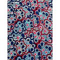 Coupon de tissu - Wax 100% coton - Graphiques - Bleu / Rouge / Noir
