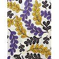 Coupon de tissu - Wax 100% coton - Fleurs - Violet / Jaune / Marron