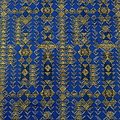 Coupon de tissu - Wax 100% coton - Graphiques - Bleu / Jaune / Noir