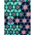 Coupon de tissu - Wax 100% coton - Graphiques - Vert / Turquoise / Bleu