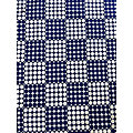 Coupon de tissu - Wax 100% coton - Pois - Bleu / Blanc