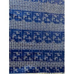 Tissu - Wax 100% coton - Marabadiassa - Bleu / Blanc cassé