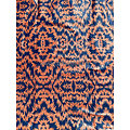 Tissu - Wax 100% coton - Monoko Zohi - Orange / Bleu