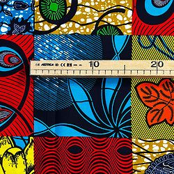 Tissu - Wax 100% coton - Patchwork - Multi-couleurs