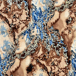 Tissu - Wax 100% coton - Graphiques - Marron / Bleu / Doré