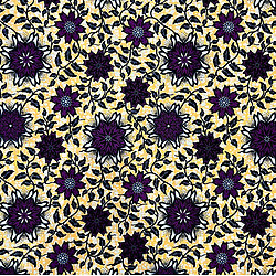 Tissu - Wax 100% coton - Graphiques - Violet / Jaune / Noir