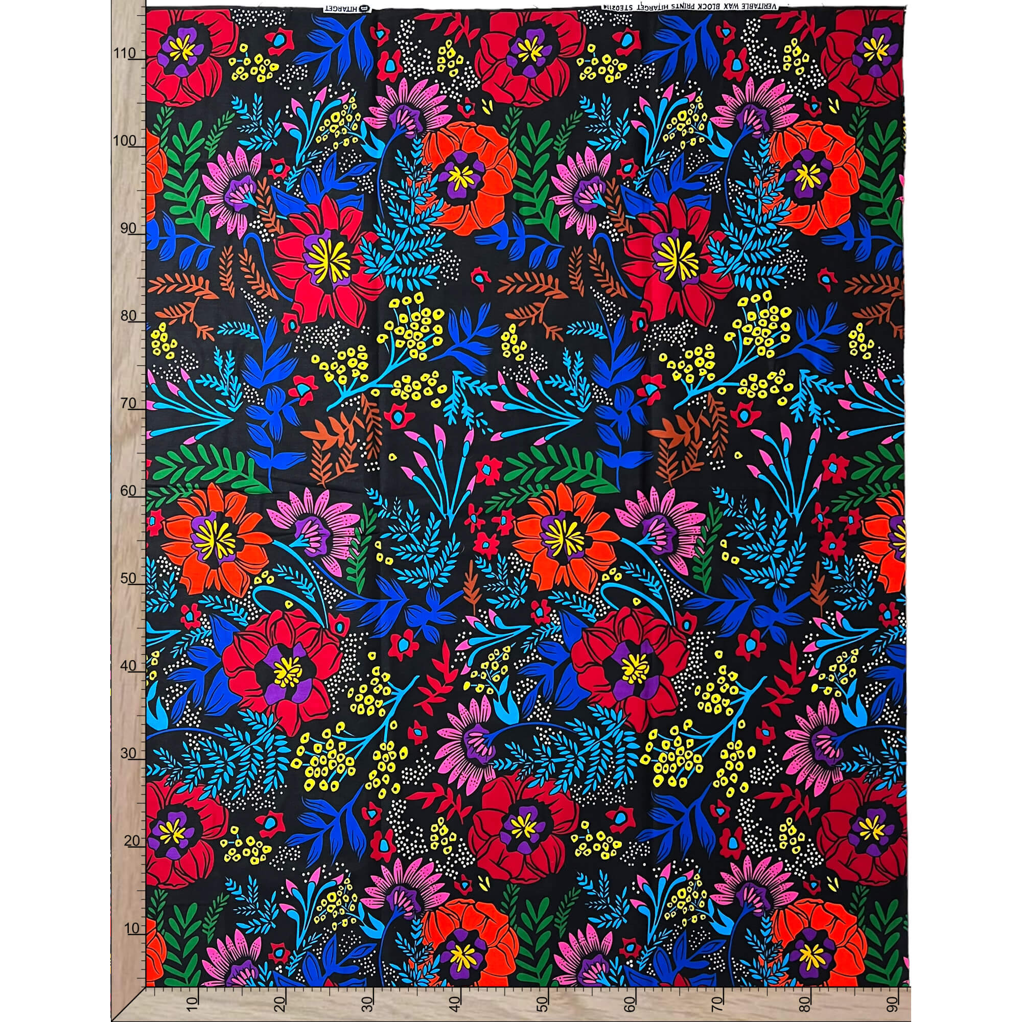 Tissu - Wax 100% coton - Fleurs - Multi-couleurs
