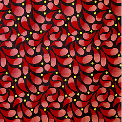 Tissu - Wax 100% - Graphiques - Saumon / Rouge / Jaune
