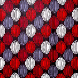 Tissu - Wax 100% coton - Graphiques - Rouge / Bordeaux / Bleu de bering