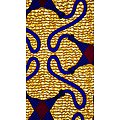 Coupon de tissu - Wax - Graphiques - Jaune / Bleu / Bordeaux