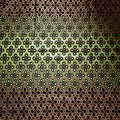 Coupon de tissu - Wax 100% coton - Graphiques - Pailleté - Vert / Jaune