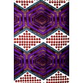 Coupon de tissu - Wax - Graphiques - Violet / Marron / Rouge