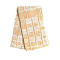 Coupon de tissu - Wax 100% coton - Graphiques - Orange / Blanc