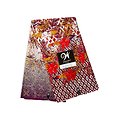 Coupon de tissu - Wax 100% coton - Confiance - Rouge / Violet / Doré