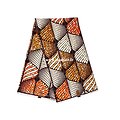 Coupon de tissu - Wax 100% coton - Graphiques - Orange / Jaune / Marron