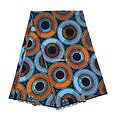 Coupon de tissu - Wax 100% coton  Cocody - Orange / Bleu / Noir