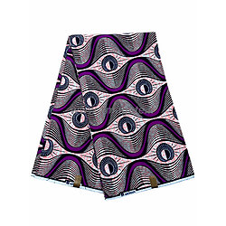 Tissu - Wax 100% coton - Graphiques - Violet / Rose / Noir