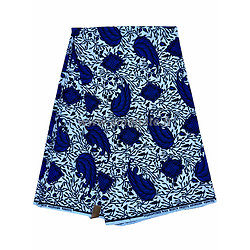 Tissu - Wax 100% coton - Graphiques - Bleu / Noir