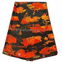 Tissu - Wax 100% coton - Graphiques - Orange / Marron