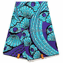 Tissu - Wax 100% coton - Graphiques - Violet / Bleu / Noir