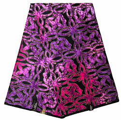 Tissu - Wax 100% coton - Graphiques - Fuchsia / Parme / Violet
