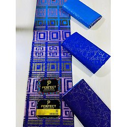 Tissu - Wax 100% coton - Kenté - Bleu / Rose