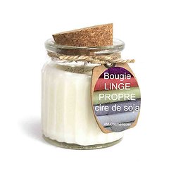 Bougie Linge Propre cire de soja profitez du parfum doux et naturel