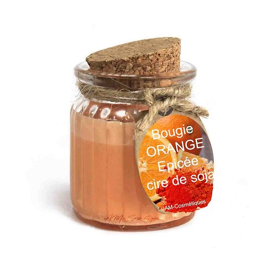 Bougie Orange épicée cire de soja profitez du parfum naturel