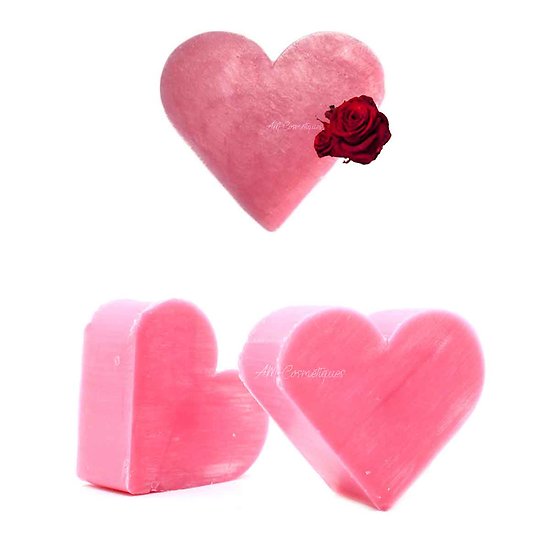 Savon coeur Rose Sauvage 20g soap coloré au parfum fleuri