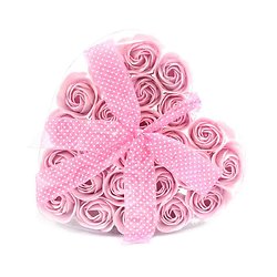 Coeur Rose 24 roses de savon bain avec noeud AM-Cosmétiques