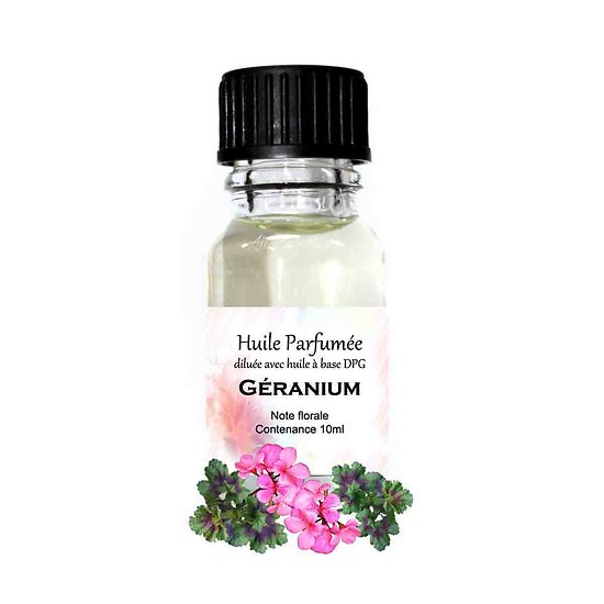 Huile parfumée Géranium note florale 10ml pour parfum ambiance