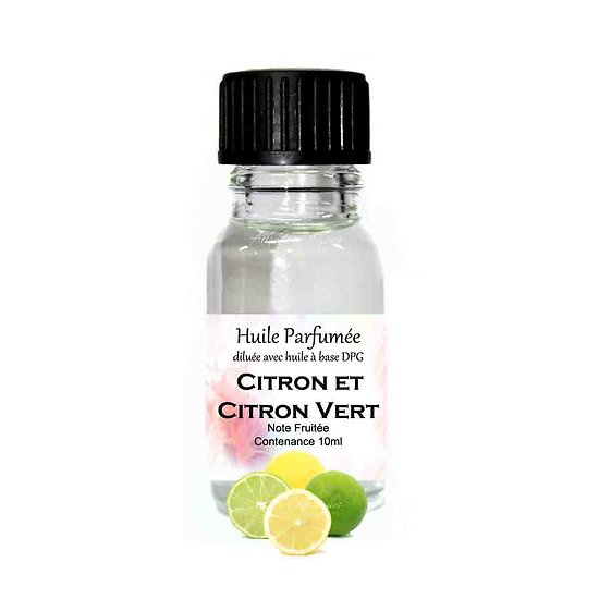 Huile parfumée Citron et Citron Vert note fruitée 10ml ambiance