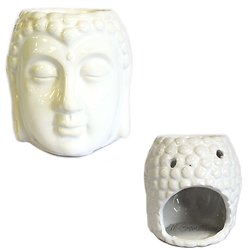 Brûleur à huile Bouddha Blanc céramique cire parfumée décoration