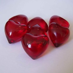 Perle de bain Coeur parfumée Fraise en rouge translucide bain