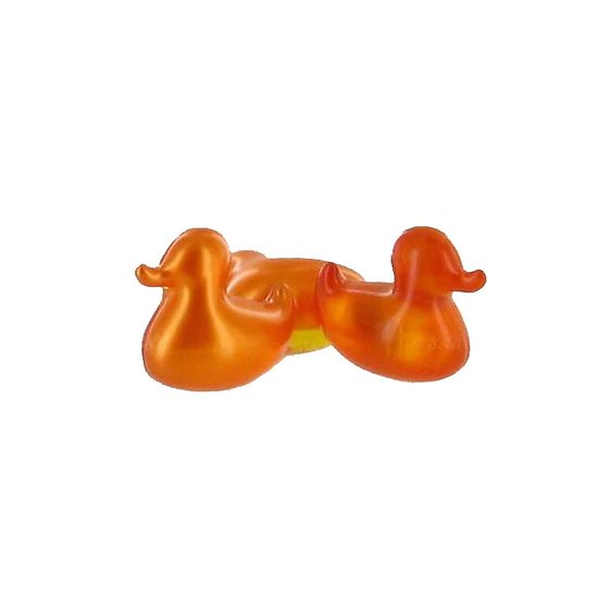 Perle de bain Canard parfumée Vanille en orange nacré translucide