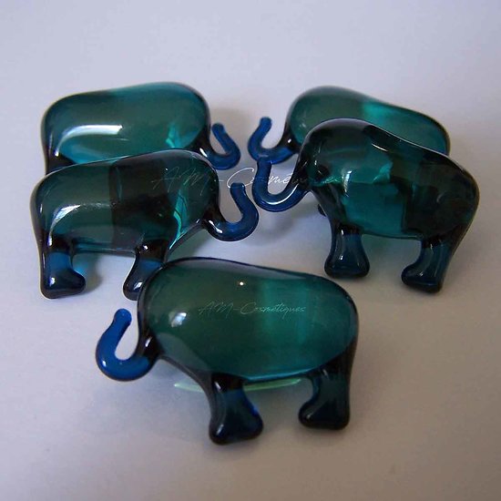 Perle de bain éléphant parfumée Orchidée en bleu translucide