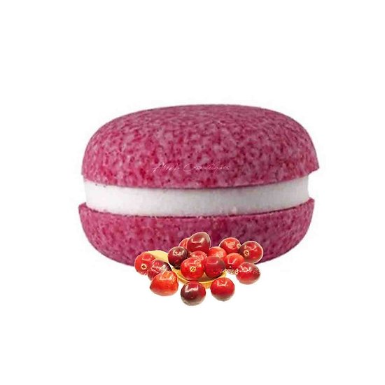 Macaron de bain Cranberry effervescent couleur et senteur fraîches