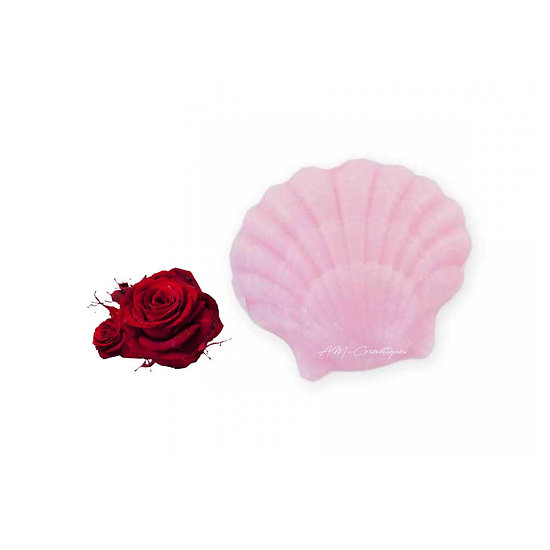 Savon Coquillage fantaisie parfumé à la Rose 25g soap rose