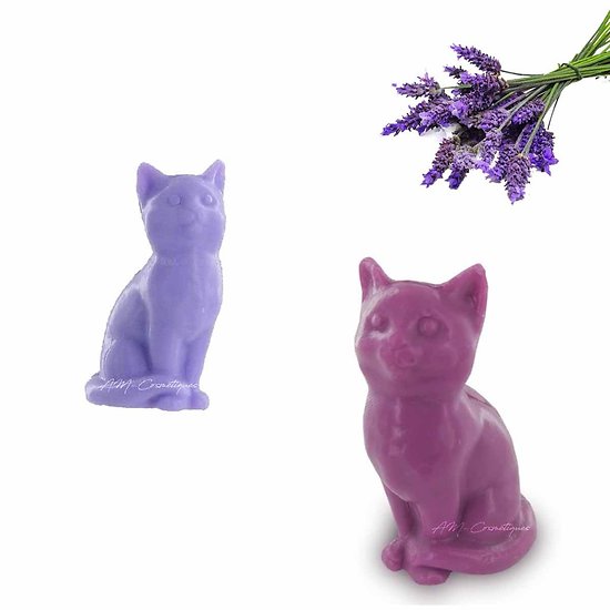 Savon Chat fantaisie parfumé à la Lavande 25g coloris violet