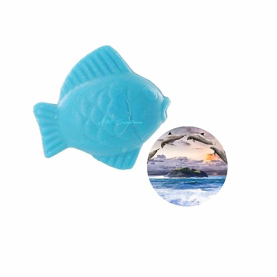 Savon Poisson Lune fantaisie parfumé Marine 25g bleu soap
